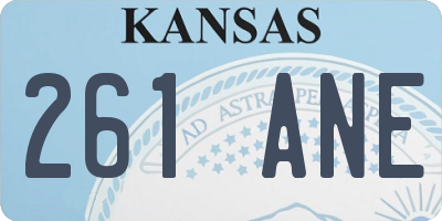KS license plate 261ANE