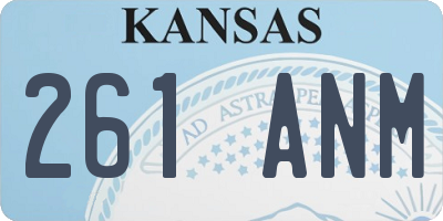 KS license plate 261ANM