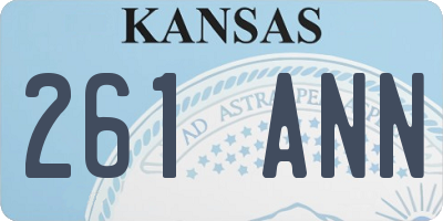 KS license plate 261ANN