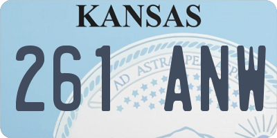 KS license plate 261ANW