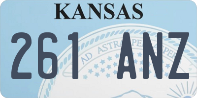 KS license plate 261ANZ
