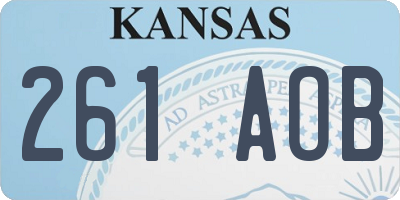 KS license plate 261AOB