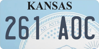 KS license plate 261AOC