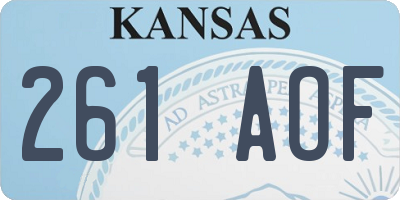 KS license plate 261AOF