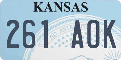 KS license plate 261AOK
