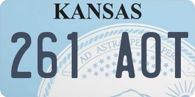 KS license plate 261AOT