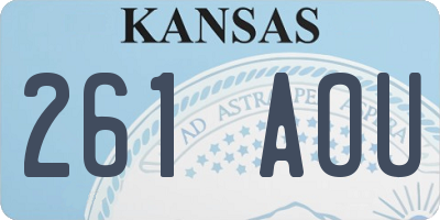 KS license plate 261AOU