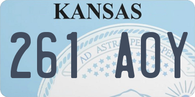 KS license plate 261AOY