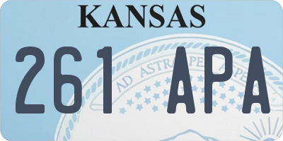 KS license plate 261APA