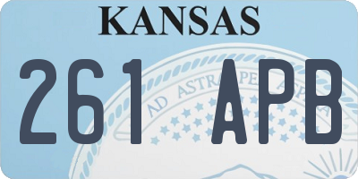 KS license plate 261APB