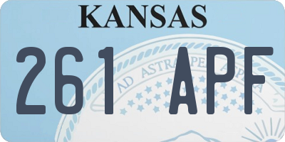 KS license plate 261APF