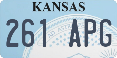 KS license plate 261APG