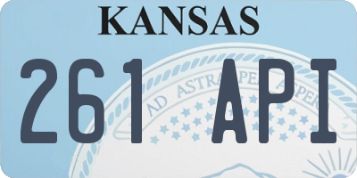 KS license plate 261API