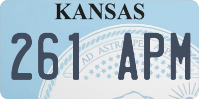 KS license plate 261APM