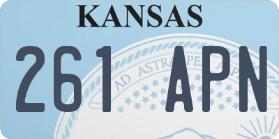 KS license plate 261APN