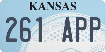 KS license plate 261APP