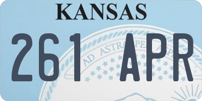 KS license plate 261APR