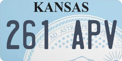 KS license plate 261APV