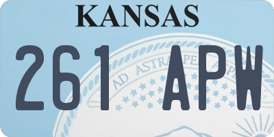 KS license plate 261APW