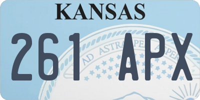 KS license plate 261APX