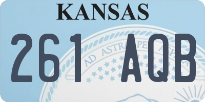 KS license plate 261AQB