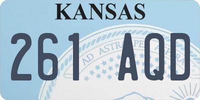 KS license plate 261AQD