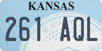KS license plate 261AQL