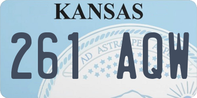 KS license plate 261AQW