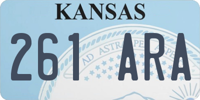 KS license plate 261ARA