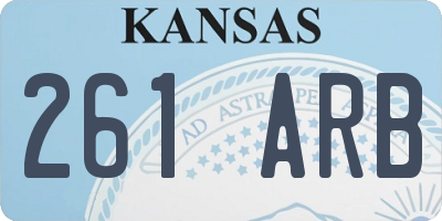 KS license plate 261ARB