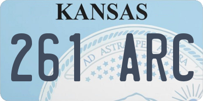 KS license plate 261ARC
