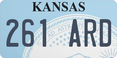 KS license plate 261ARD