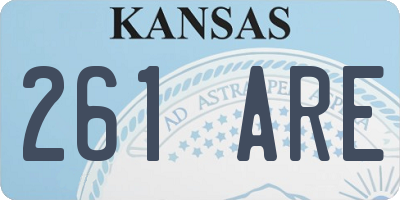 KS license plate 261ARE
