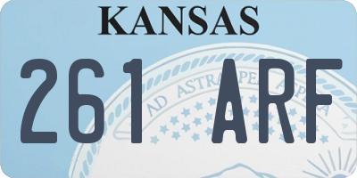 KS license plate 261ARF