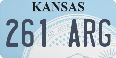 KS license plate 261ARG
