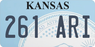KS license plate 261ARI
