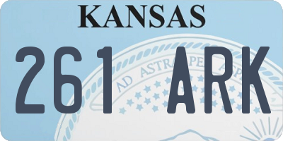 KS license plate 261ARK