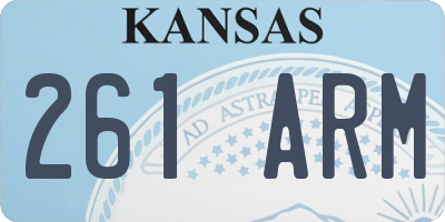 KS license plate 261ARM