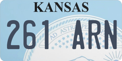 KS license plate 261ARN