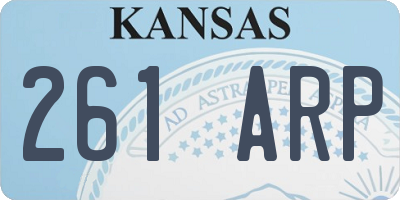 KS license plate 261ARP