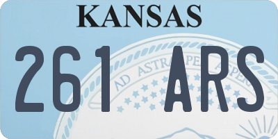 KS license plate 261ARS