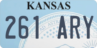 KS license plate 261ARY