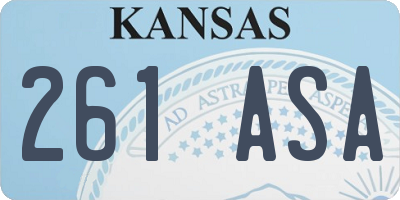 KS license plate 261ASA