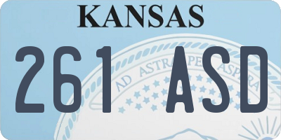 KS license plate 261ASD
