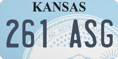 KS license plate 261ASG