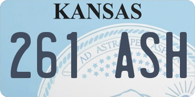 KS license plate 261ASH