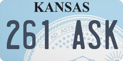 KS license plate 261ASK