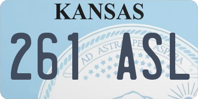 KS license plate 261ASL