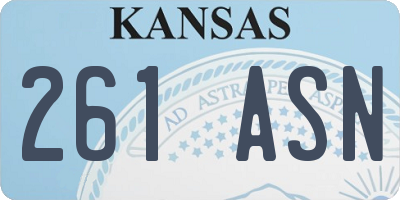 KS license plate 261ASN
