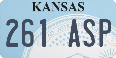 KS license plate 261ASP
